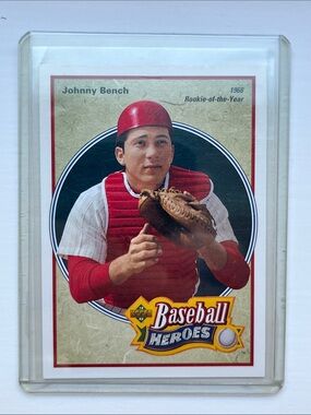 1991 Upper Deck Johnny Bench Baseball Heroes. Rookie of the Year Commemoration.